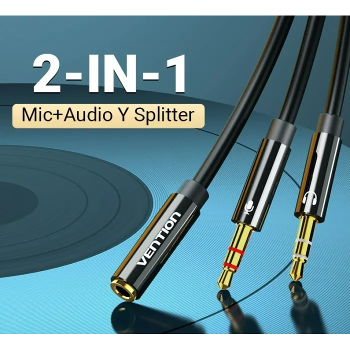 Headphone splitter - audio AUX cable - 3.5mm jack - female to 2 maleSplitters