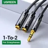 Headphone splitter - AUX cable - 3.5mm jack - 1 male to 2 female - ABS / aluminumSplitters