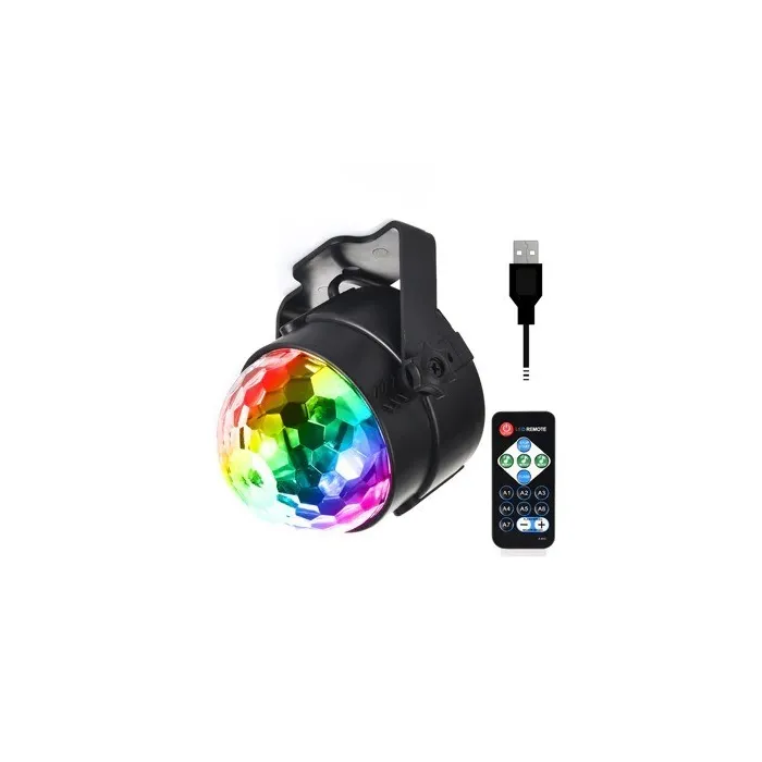 Crystal ball - stage light projector - RGB - LED - with remote / adjustable base - 5V - for disco / partiesStage & events lig...