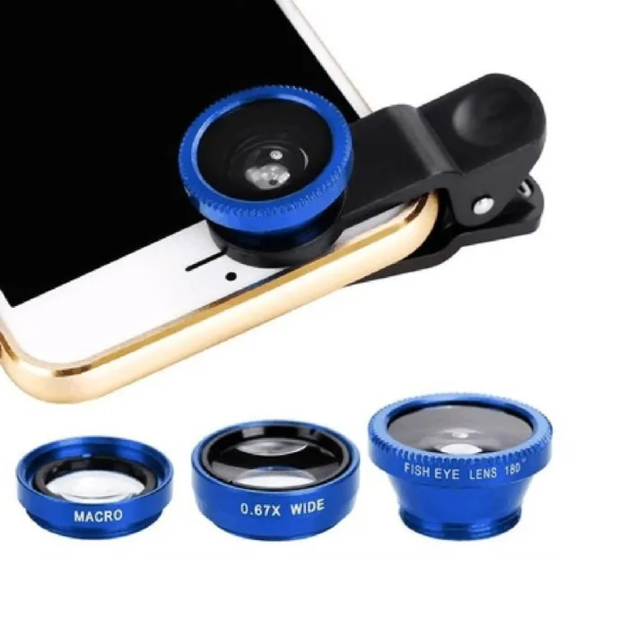 3 in 1 camera lens kit - fisheye / macro / wide angle - with clip - for SmartphonesLenses & filters