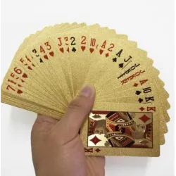 Poker playing cards - black / gold / US dollar pattern - waterproof - 54 piecesPuzzles & Games