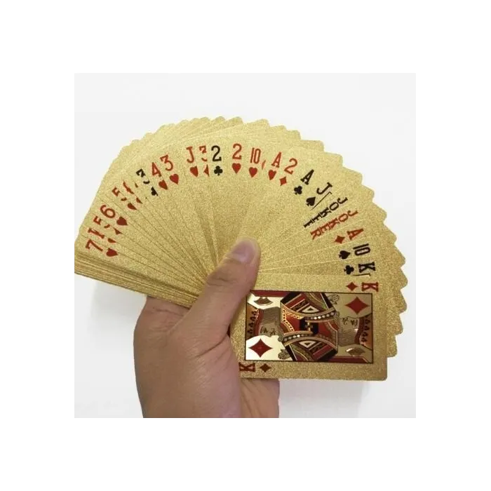 Poker playing cards - black / gold / US dollar pattern - waterproof - 54 piecesPuzzles & Games