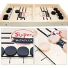 Table hockey game - with 10 pucks - wooden toyWooden