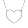 Heart-shaped pendant with necklace - with crystals - rose goldNecklaces