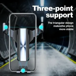 Gravity phone holder - for car air vent - 3 point support - with safety lockHolders