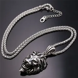 Lion head pendant - stainless steel necklaceNecklaces
