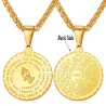 Praying hands with Bible verse - coin / heart shape pendant - stainless steel necklaceNecklaces