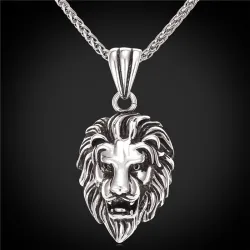 Lion head pendant - stainless steel necklaceNecklaces