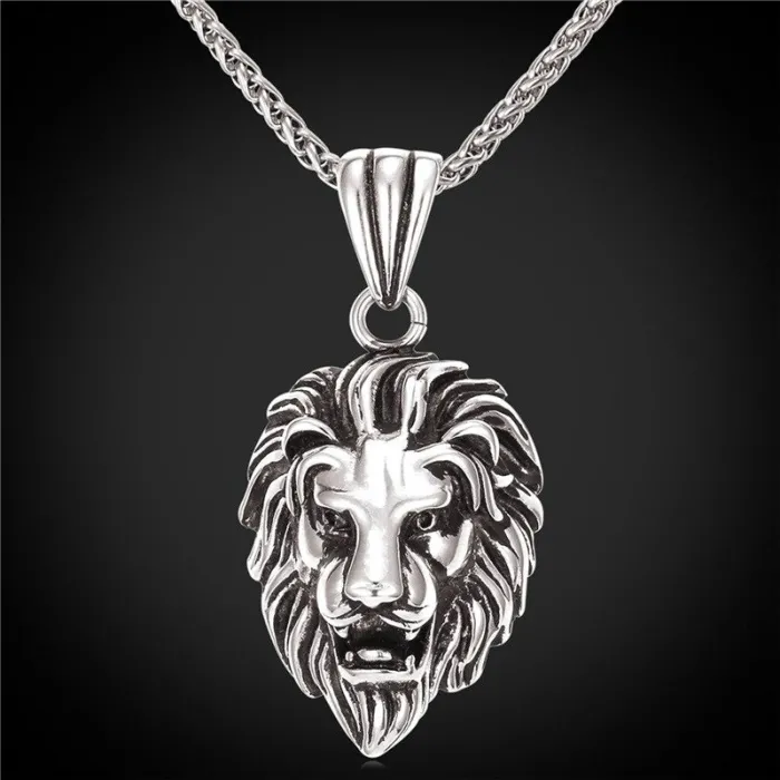 Lion head pendant - stainless steel necklaceNecklaces