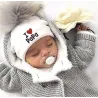 I Love Mama & Papa - warm cotton hat with pom pom - for newborns / kidsHats & caps