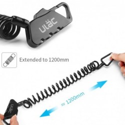 Mini bicycle lock - anti-theft - extendable rope - 3-digit combination - 1200mmBicycle