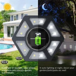 Solar garden light - ground lamp - waterproof - LED - hexagon shaped - driveway / lawnSolar lighting