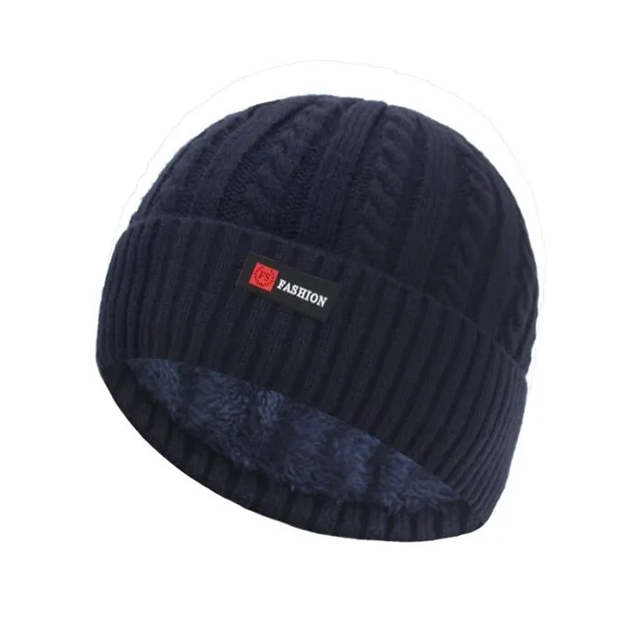 Thick knitted hat - with plush inside - unisexHats & Caps