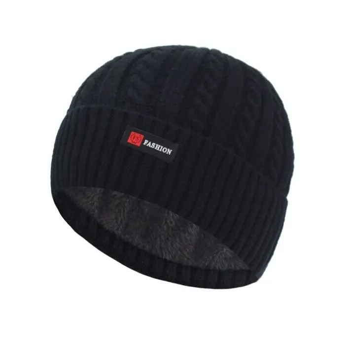 Thick knitted hat - with plush inside - unisexHats & Caps