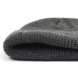 Knitted warm hat - short - ribbed - unisexHats & Caps