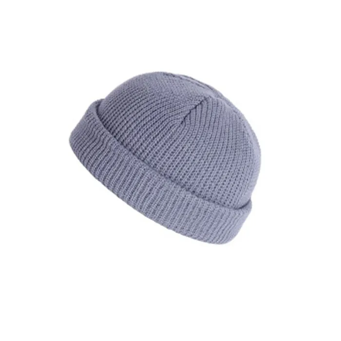 Knitted warm hat - short - ribbed - unisexHats & Caps