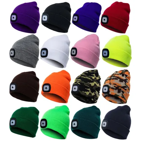 Warm knitted beanie - with LED light - unisexHats & Caps