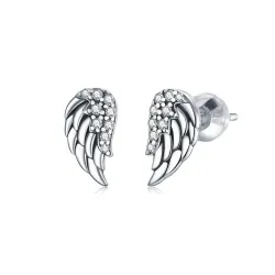 Angel wings with crystals - 925 sterling silver earringsEarrings