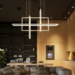 Luxurious chandelier - ceiling light - LED - minimalist rectangle design - 2 / 3 / 4 heads