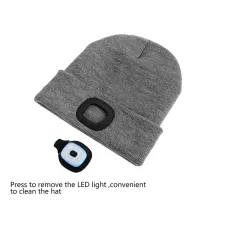 Warm knitted beanie - with LED light - unisexHats & Caps