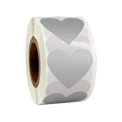 Heart shaped labels - scratch stickers - 2.5cm - 300 piecesDecoration