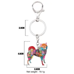 Shiba inu - enamel dog - metal keychainKeyrings