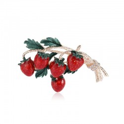 Elegant brooch with a sprig of strawberriesBrooches