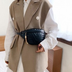 Fashionable small leather bag - with adjustable strap - waist / shoulderBags