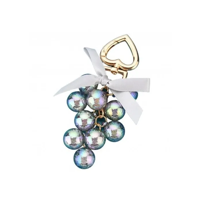 Crystal grapes - keychain with ribbon bowknotKeyrings