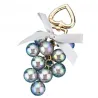 Crystal grapes - keychain with ribbon bowknotKeyrings