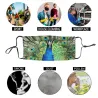 Protective face / mouth mask - reusable - waterproof - green peacock printMouth masks
