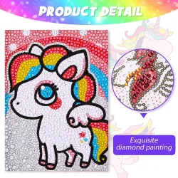 Diamond painting by numbers - deer / unicorn / owl - kids arts craftEducational