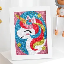Diamond painting by numbers - deer / unicorn / owl - kids arts craftEducational