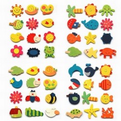 Wooden fridge magnets - cartoon animals - 12 piecesFridge magnets