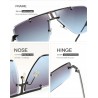 Vintage square sunglasses - rimless - UV400 - unisexSunglasses