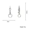 Long silver earrings - mini heart-shaped pendant / chain / circlesEarrings