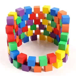 Colorful building cubes - wooden blocks - educational toy - 30 piecesWooden