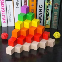 Colorful building cubes - wooden blocks - educational toy - 30 piecesWooden
