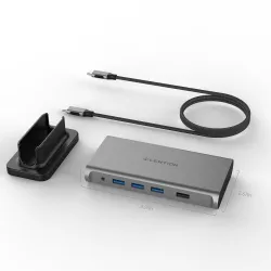 11 in 1 - USB C HUB Type-C to multi HDMI RJ45 VGA - USB 3.0 / 2.0 - adapter - docking stationSplitters