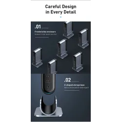 Baseus - USB-C 3.0 / HUB type-C to HDMI - RJ45 VGA SD / TF - power adapter - 17 in 1 docking station for Macbook ProStands
