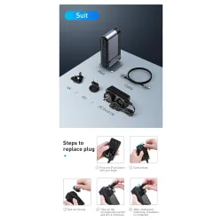 Baseus - USB-C 3.0 / HUB type-C to HDMI - RJ45 VGA SD / TF - power adapter - 17 in 1 docking station for Macbook ProStands