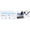 Podcast condenser microphone - professional PC streaming cardioid - kit - USB - 192kHZ/24bitMicrophones