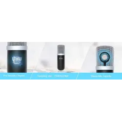 Podcast condenser microphone - professional PC streaming cardioid - kit - USB - 192kHZ/24bitMicrophones