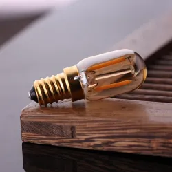 Vintage LED bulb - Edison tube - T22 - 2200K - E12 / E14 - 1W - dimmable - amber glass - 5 piecesE14