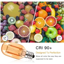 Vintage LED bulb - Edison tube - T22 - 2200K - E12 / E14 - 1W - dimmable - amber glass - 5 piecesE14