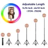 Selfie LED ring - RGB - dimmable fill light - with tripod - for photography / makeup / videoTripods & stands