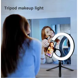 LED selfie ring - fill light lamp - with tripod - for makeup / video / photos - dimmableTripods & stands