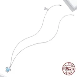 Elegant necklace with blue turtle - 925 sterling silverNecklaces