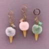 Metal keychain - with a fluffy ice cream pendantKeyrings