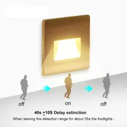 LED wall / stairs light - recessed lamp design - PIR motion sensor - AC85-265VWall lights